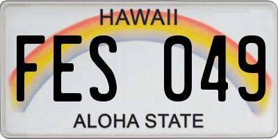 HI license plate FES049