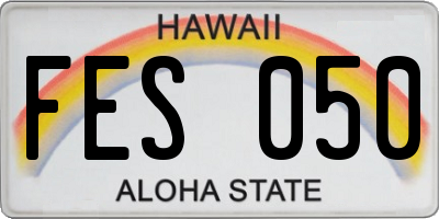HI license plate FES050