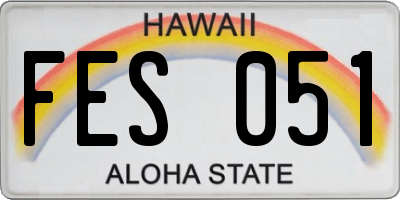 HI license plate FES051