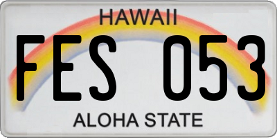 HI license plate FES053