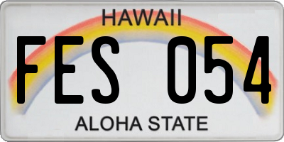 HI license plate FES054