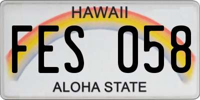 HI license plate FES058