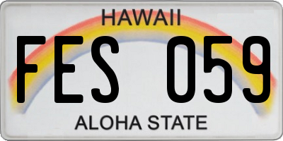 HI license plate FES059