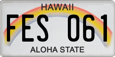 HI license plate FES061