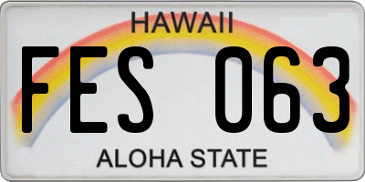 HI license plate FES063
