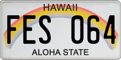 HI license plate FES064