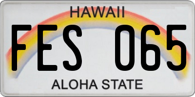 HI license plate FES065