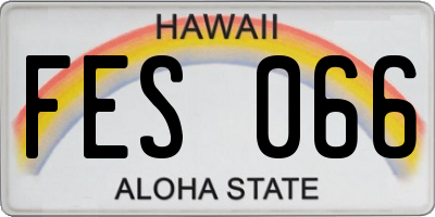 HI license plate FES066