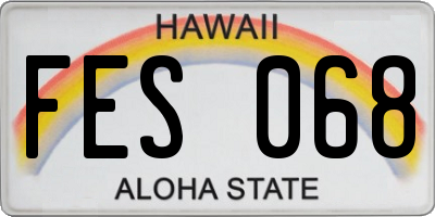 HI license plate FES068