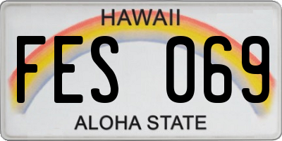 HI license plate FES069