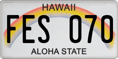 HI license plate FES070