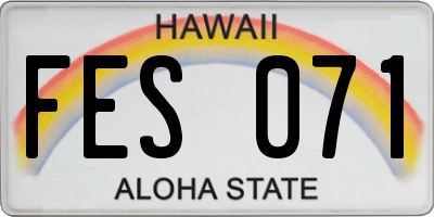 HI license plate FES071