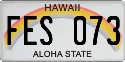 HI license plate FES073