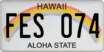 HI license plate FES074