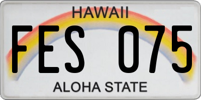 HI license plate FES075