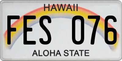 HI license plate FES076