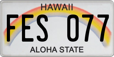 HI license plate FES077