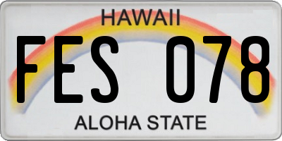 HI license plate FES078