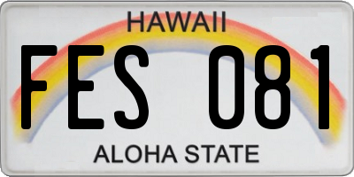 HI license plate FES081