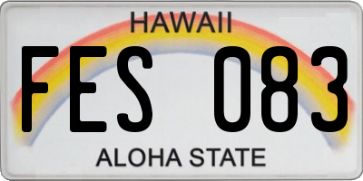 HI license plate FES083