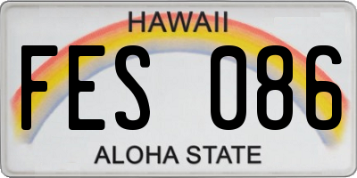 HI license plate FES086