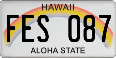 HI license plate FES087