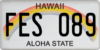 HI license plate FES089