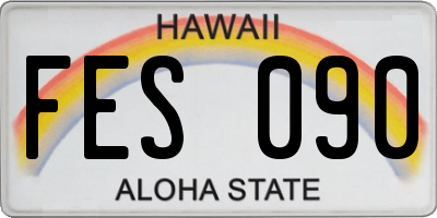 HI license plate FES090
