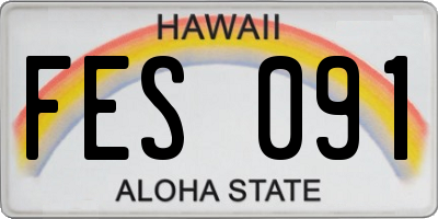 HI license plate FES091
