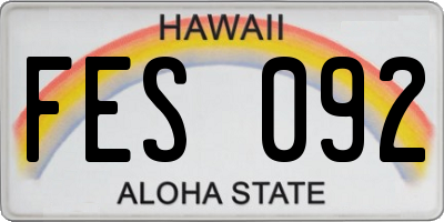 HI license plate FES092