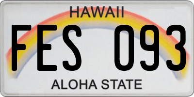 HI license plate FES093