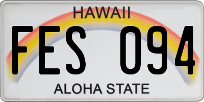 HI license plate FES094