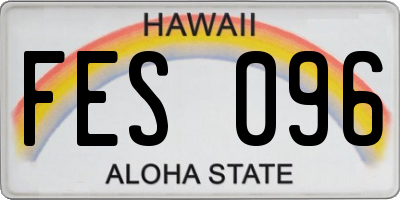 HI license plate FES096