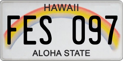 HI license plate FES097