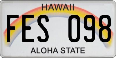 HI license plate FES098