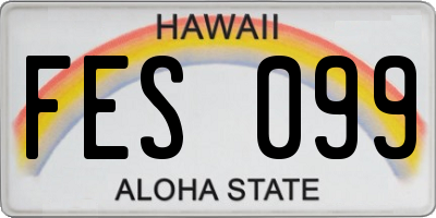 HI license plate FES099