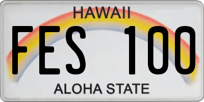 HI license plate FES100