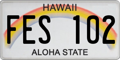 HI license plate FES102