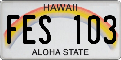 HI license plate FES103