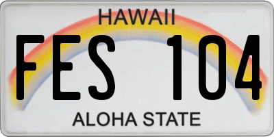HI license plate FES104