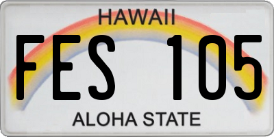 HI license plate FES105