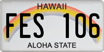 HI license plate FES106