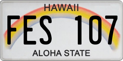 HI license plate FES107