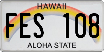 HI license plate FES108