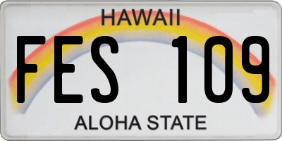 HI license plate FES109