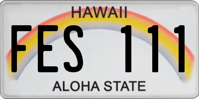 HI license plate FES111