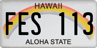 HI license plate FES113