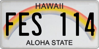 HI license plate FES114