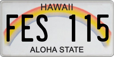 HI license plate FES115