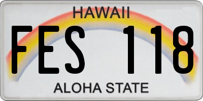 HI license plate FES118